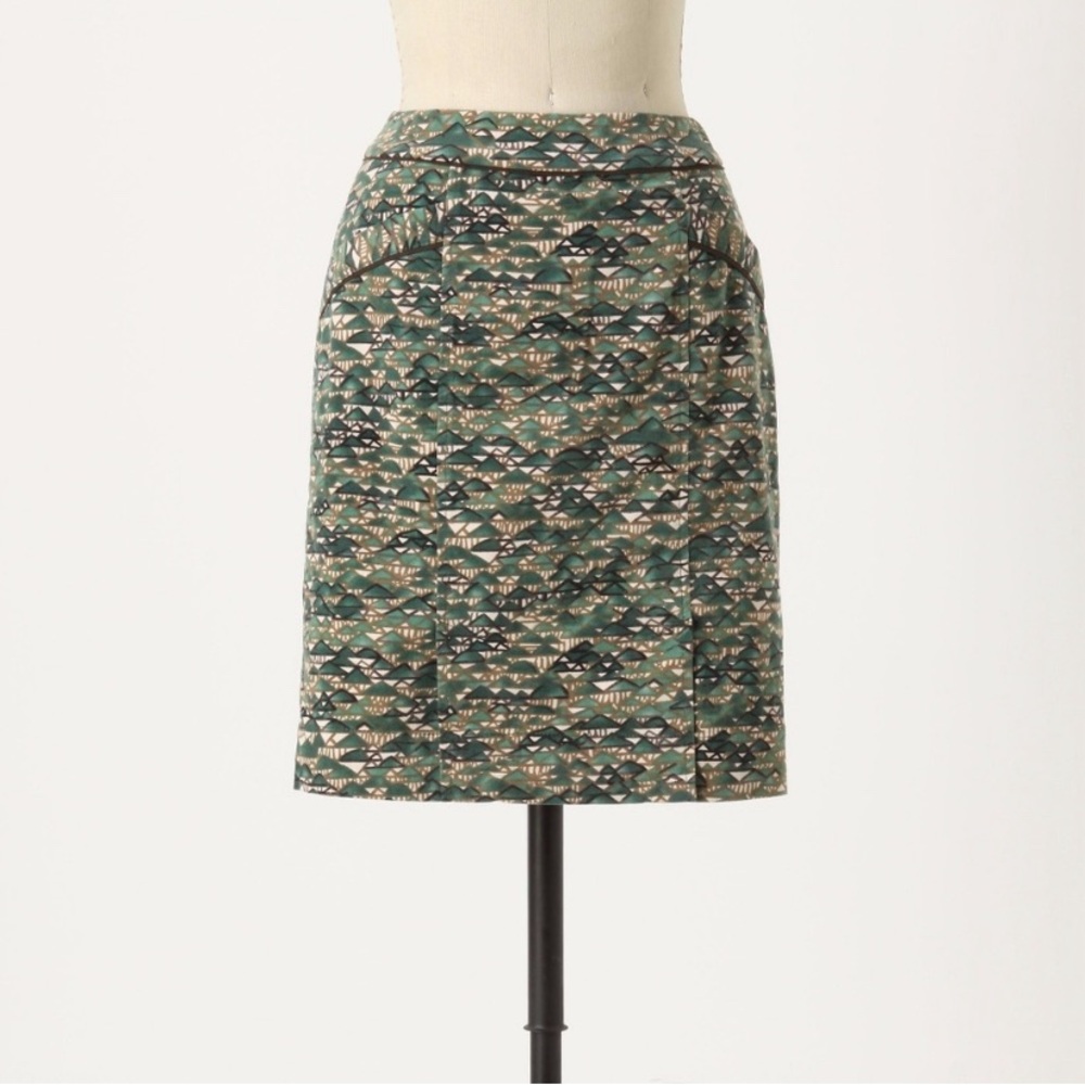 Anthropologie Edme & Esyllte Green Mountains Skirt